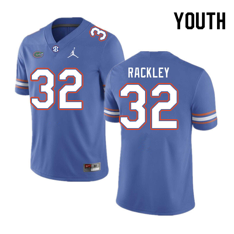 Youth #32 Cahron Rackley Florida Gators College Football Jerseys Stitched-Royal